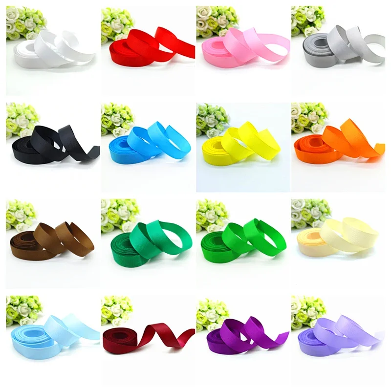 Ruban gros-grain 5 yards 6mm - 50mm pour emballage cadeau, nœuds de cheveux, bricolage, décoration de fête de mariage et de noël