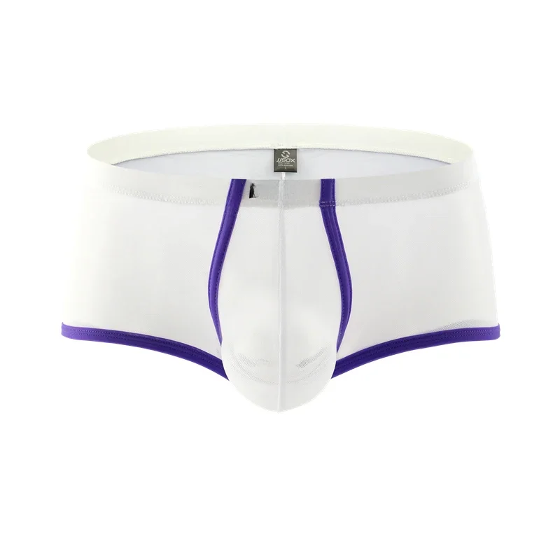 Männliche Unterwäsche Boxer Low Waist Pouch Mesh Durchsichtige Herren Boxershorts Cuecas