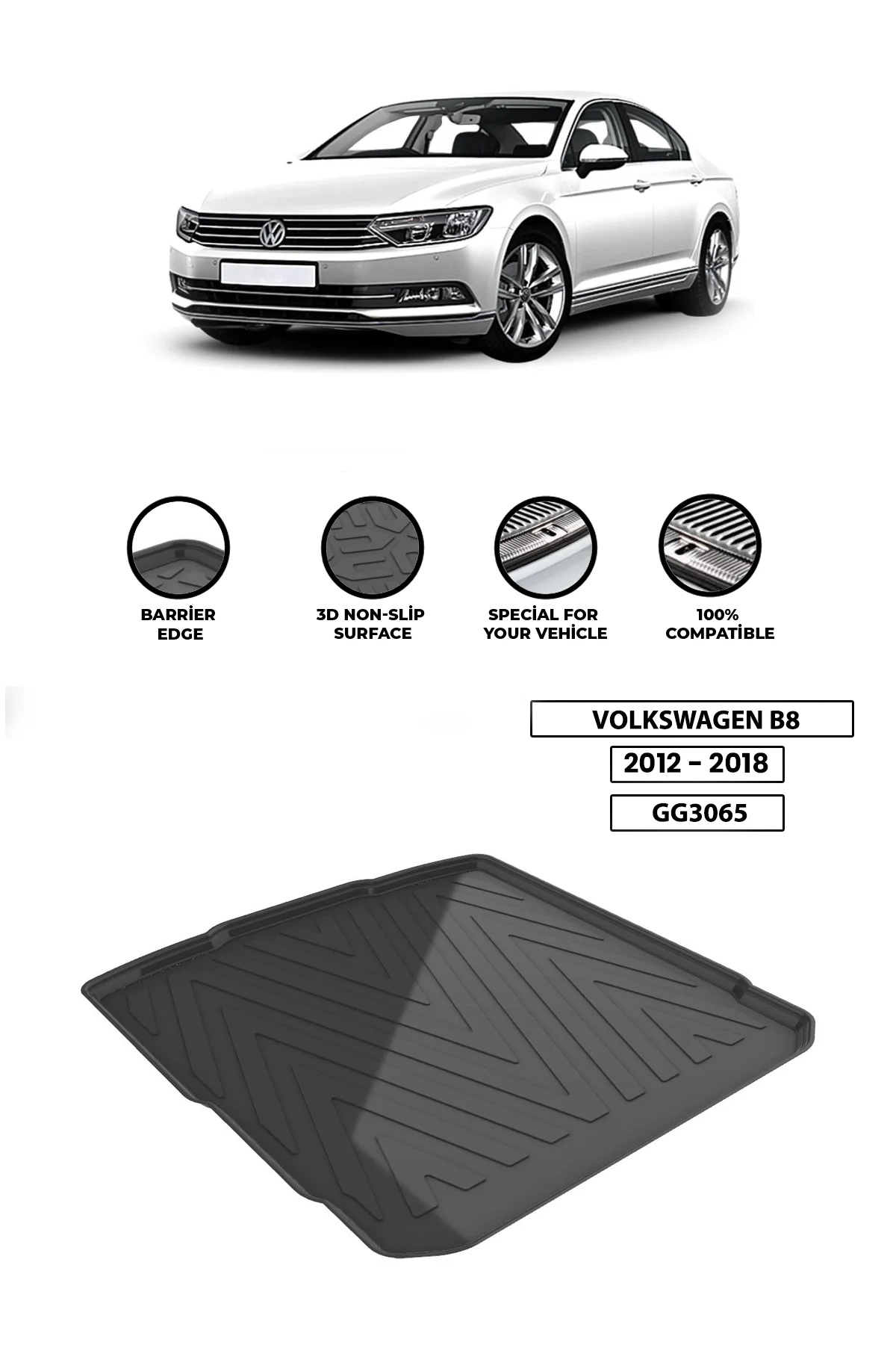 

For -VOLKSWAGEN-B8 2012-2018 luggage compartment Diffuser Extension Rear Bumper Attachment Luggage compartment