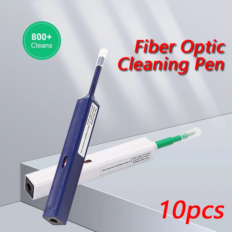 Fiber Optic Cleaning Pen, FTTH LC, SC, FC, ST, 1-Click Cleaner Tool, 1.25mm and 2.5mm, 800 Cleans, 10Pcs Lot