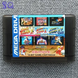 MD Card 6 in 1 Street Fighter 2 Ultimate Collection ALL 16 Bit SINGLE Game Cards For All Versions of MD Consoles