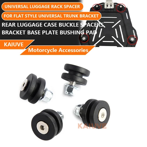 Caja de equipaje trasera Universal para motocicleta, caja superior trasera, soporte para maletero de casco, placa Base, almohadilla de buje, espaciadores de hebilla, acceso a Motor, 4 Uds.