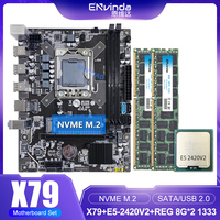 ENVINDA X79 Motherboard LGA 1356 Set Kit With Xeon E5 2420V2 CPU Processor 16GB(2*8GB)DDR3 1600 MHZ ECC RAM Memory M.2 NVME