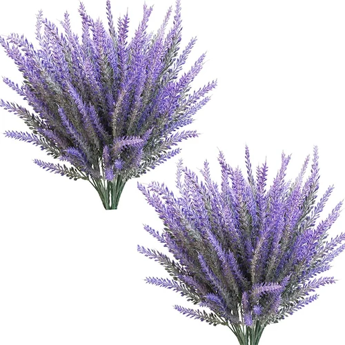 보라색 플라스틱 인공 라벤더 가짜 식물, 웨딩 홈 룸 정원 장식, 신부 부케 사진 소품, 35cm