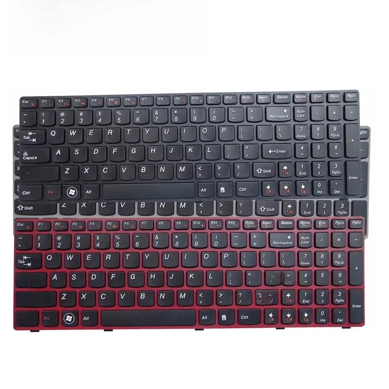 GZEELE angielski US klawiatura do lenovo G580 Z580 G580A V580A Z580A G580AH G580AM G580G G585 G585A G585AR B580 G590 z ramą — zdjęcie 2