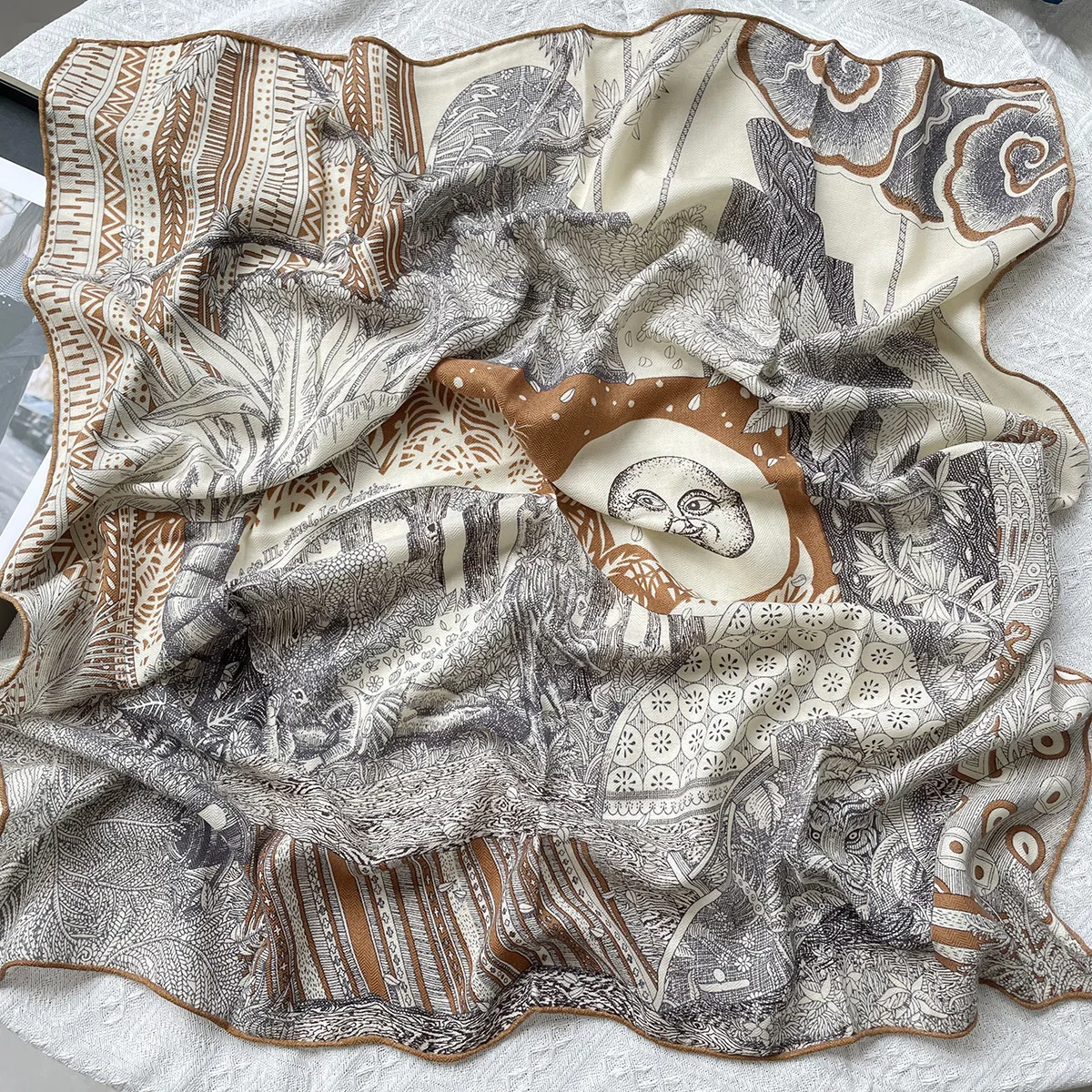 

Warm Soft Scarf 85CM Silk Wool Blend Edges Rolled Scarfs Shawls Head Bag Scarves Christmas Gift Clothing Bag Accessories