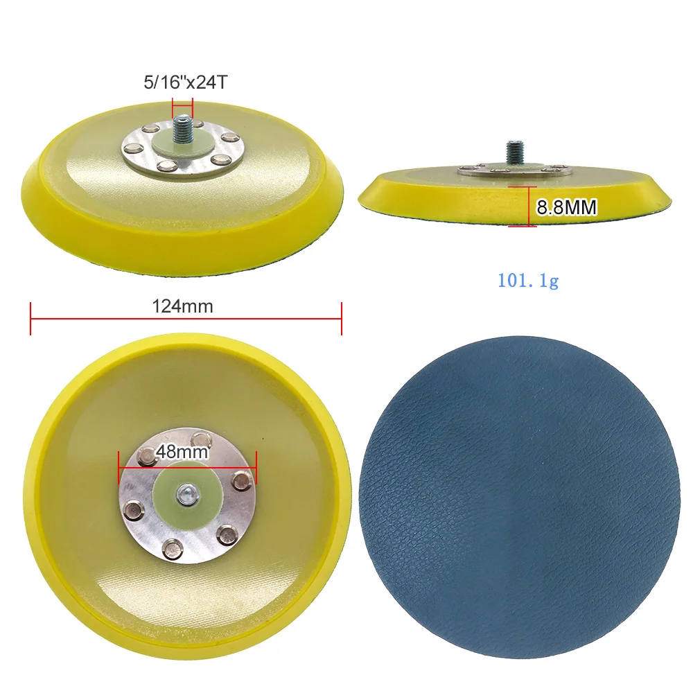 5Inch Vinyl PSA Backing Plate Pad 125mm for DA Air Sander Polisher for Self-Adhesive Stickyback Sandpaper Discs Auto Woodworking