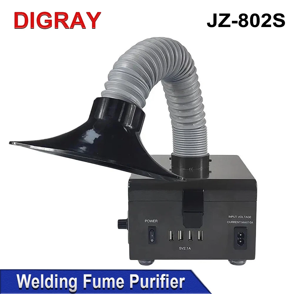 DIGRAY ZJ- 802S Welding Fume Extractor Air Dust Fume Purifier USB Fast Charger Industrial Phone PCB Soldering Repair Tool