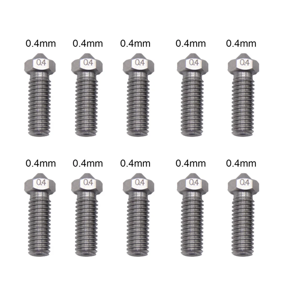 Artillerie 5 Stuks 3d Printer Originele Vulkaan Messing Mondstuk 0.2/0.3/0.4/0.5/0.6/0.8/1.0/1.2Mm Voor Sidewinder X1 & Genius