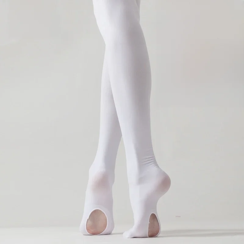 Ruoru Professional Kids Kids Girls rajstopy baletowy dla dorosłych biały taniec baletowy legginsy rajstopy z otworem Nude Black Stocking — zdjęcie 2