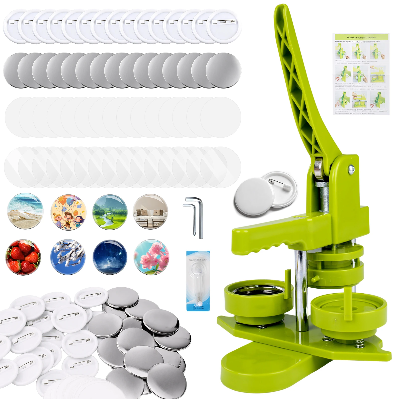 diy-pin-button-maker-machine-installation-free-58mm-25mm-badge-press-machine-with-100-sets-parts-easy-operations