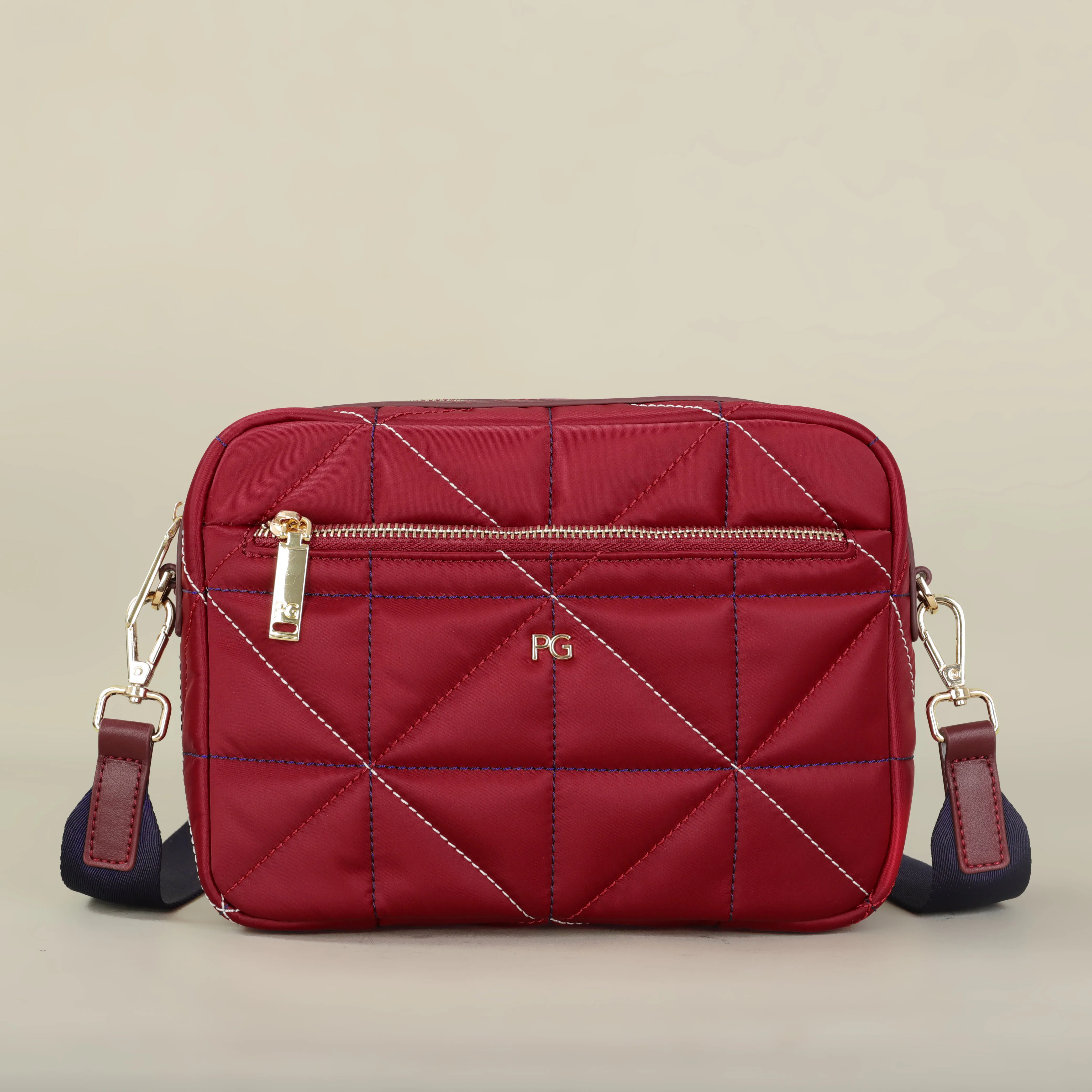 

PG nylon fabric multi-functional waterproof folding new design fashion square crossbody bag