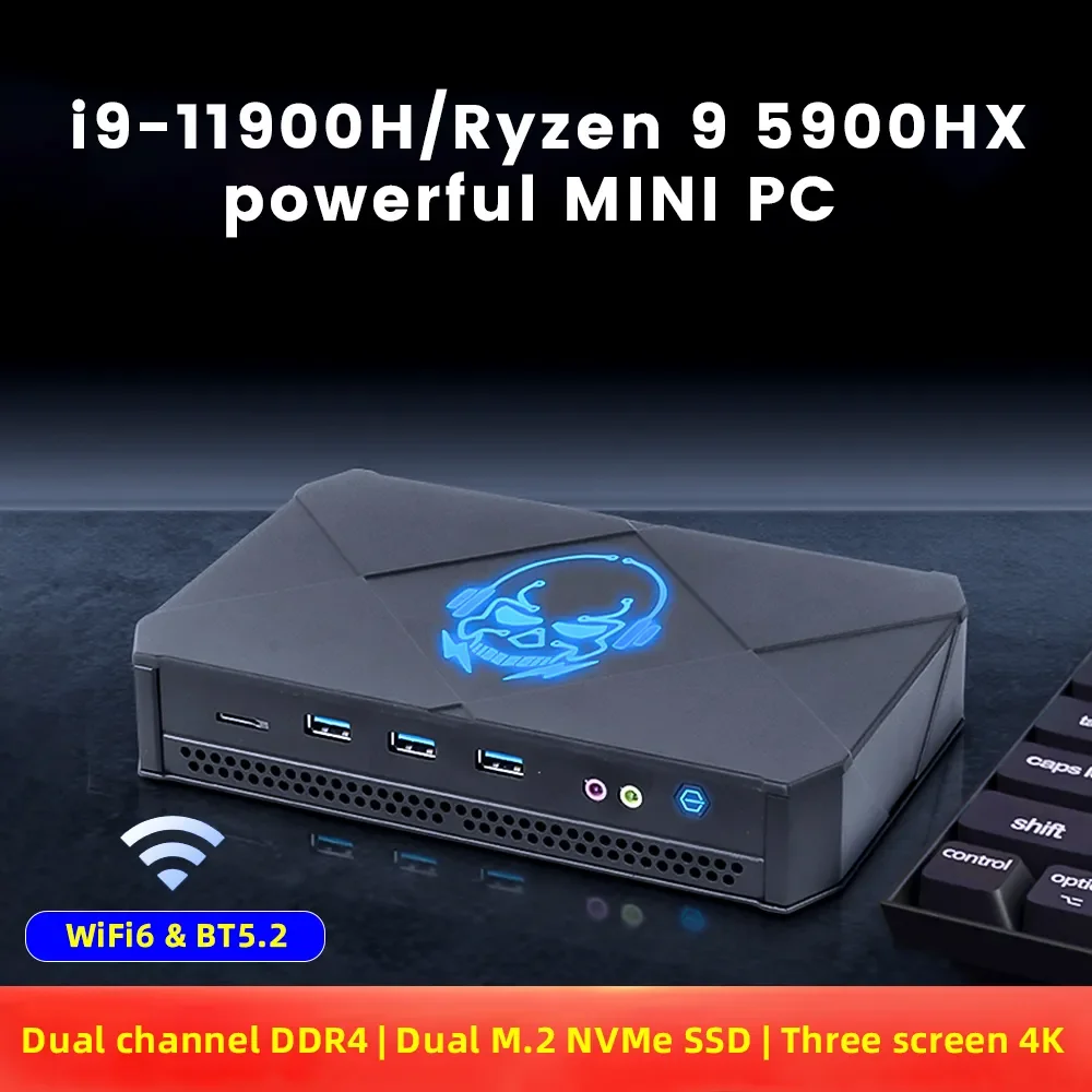 Topton Mini PC Gamer Nuc AMD Ryzen 9 5900H 5900HX Intel Core i9 11900H настольный компьютер двойная Ram двойной NVMe игровой ПК HTPC WiFi6