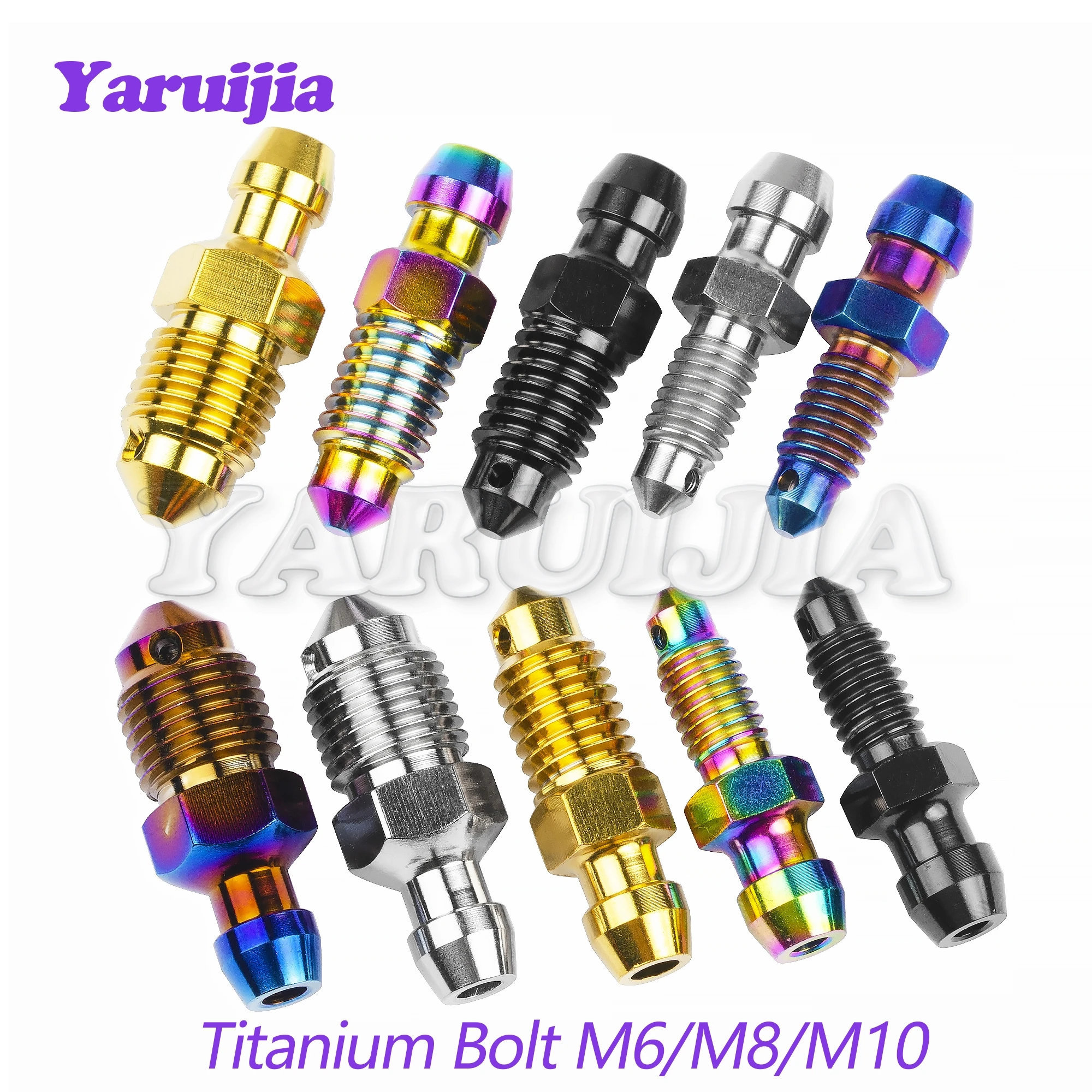 Yaruijia Titanium Bolts M6/M8/M10 Pitch 1.0 /1.25 Caliper Bleed Nipple for Brembo Ducati BMW KTM Aprilia Single