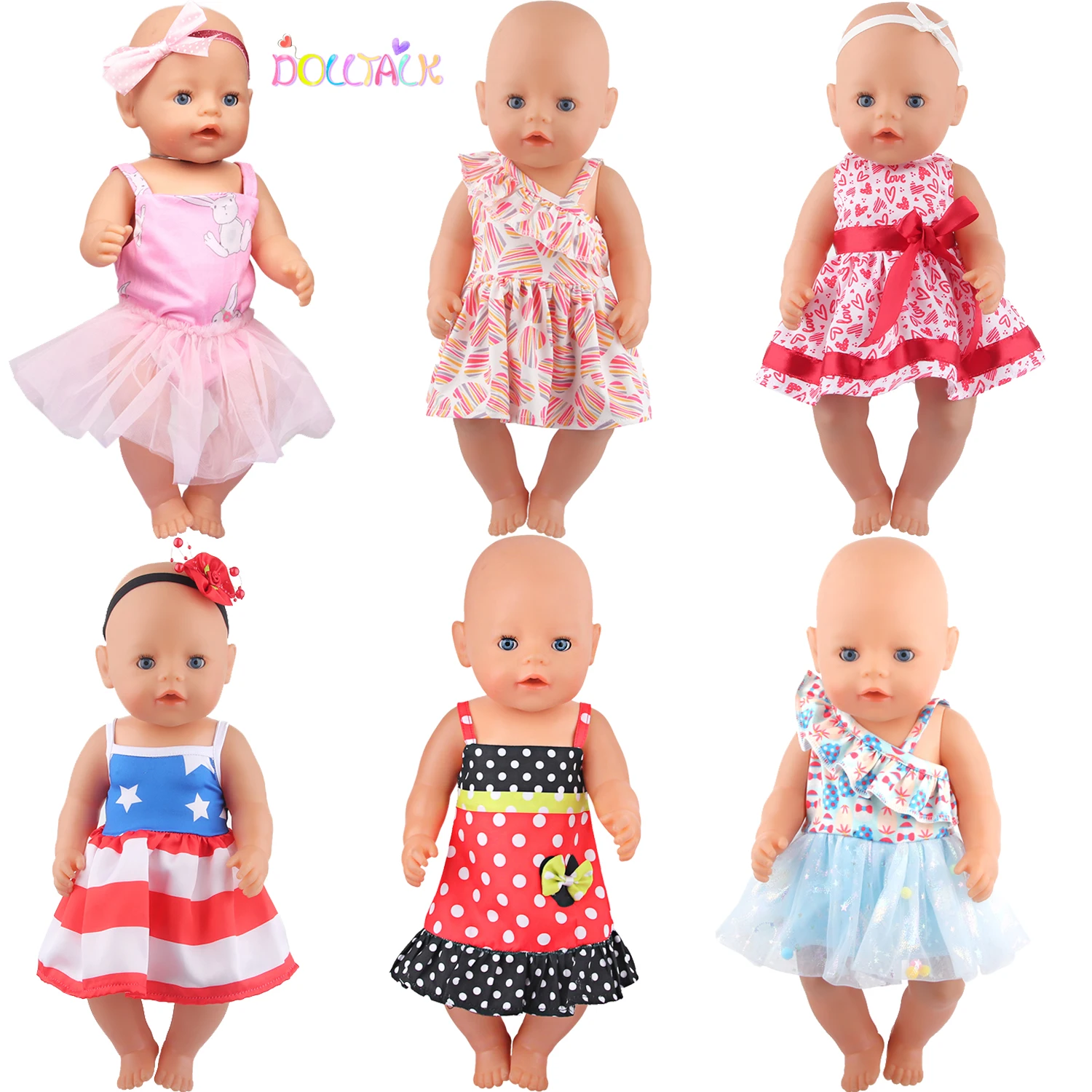 18 Inch Girl Doll Dress Sling Oblique Shoulder Doll Clothes Shirt For American& Our generation,43 Cm Baby New Born Diy Girl Doll