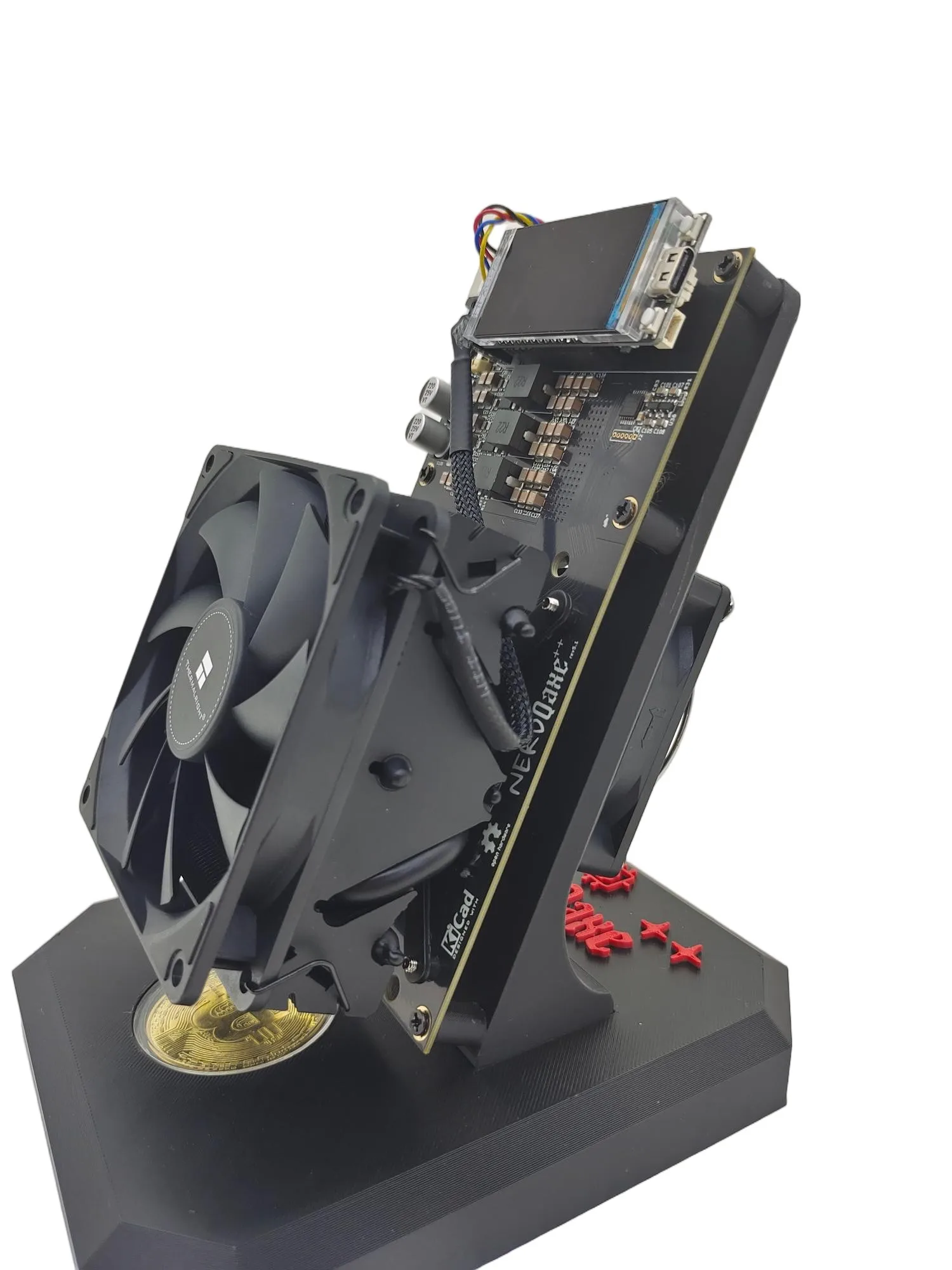 NerdQAXE++ 4.8T Overclocked Version Dual-Fan NerdQAXE++ Rev6.1 6T Solo Lotto Machine with SHA256 Algorithm and 4XBM1370 80W