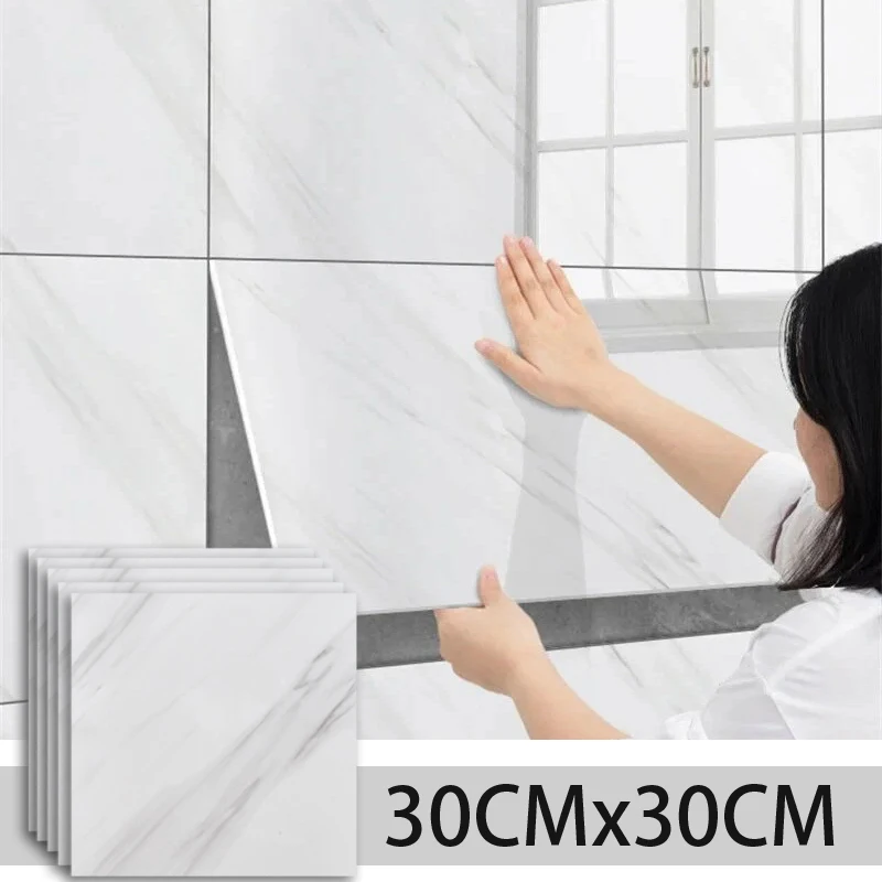الرخام 30x30 سنتيمتر مقاوم للماء والرطوبة ملصقات جدار للمطبخ الحمام غرفة المعيشة ديكور ذاتية اللصق الجدار الديكور #1