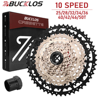 BUCKLOS Bicycle Cassette 10 speed MTB cassette K7 Road Bike Freewheel 25T 28T 32T 34T 36T 40T 10V Bike Cassettes Flywheel For HG