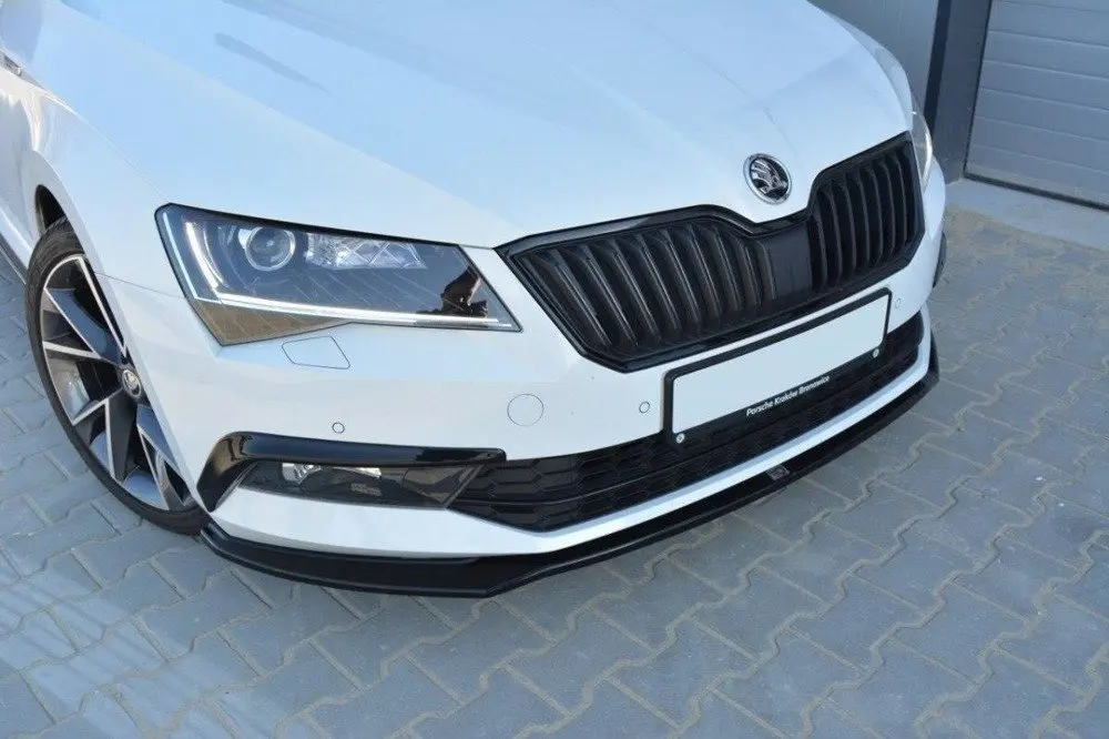 Skoda Super B MK3 For 2015-2018 Maxton Style Front Bumper Lip Skoda Super B Bumper Lip Abs Plastic