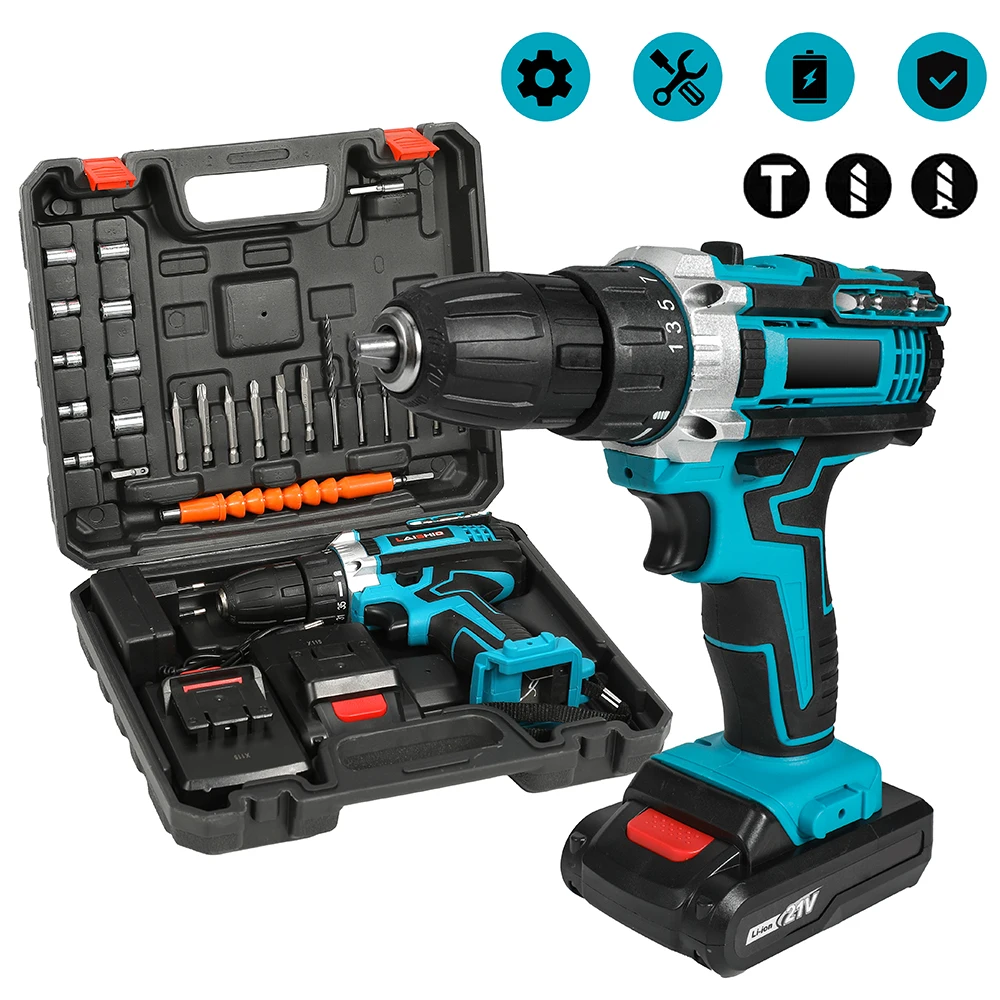 Cordless Impact Driver Electric Electric Rechargeable Power Tool 32 Torque Driver With 2 batteries