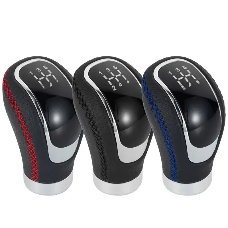 Pommeau de levier de vitesse universel à 5/6 vitesses, poignée de levier de vitesse, bâton modifié, accessoires automobiles en cuir pour tous les modèles de voiture manuels