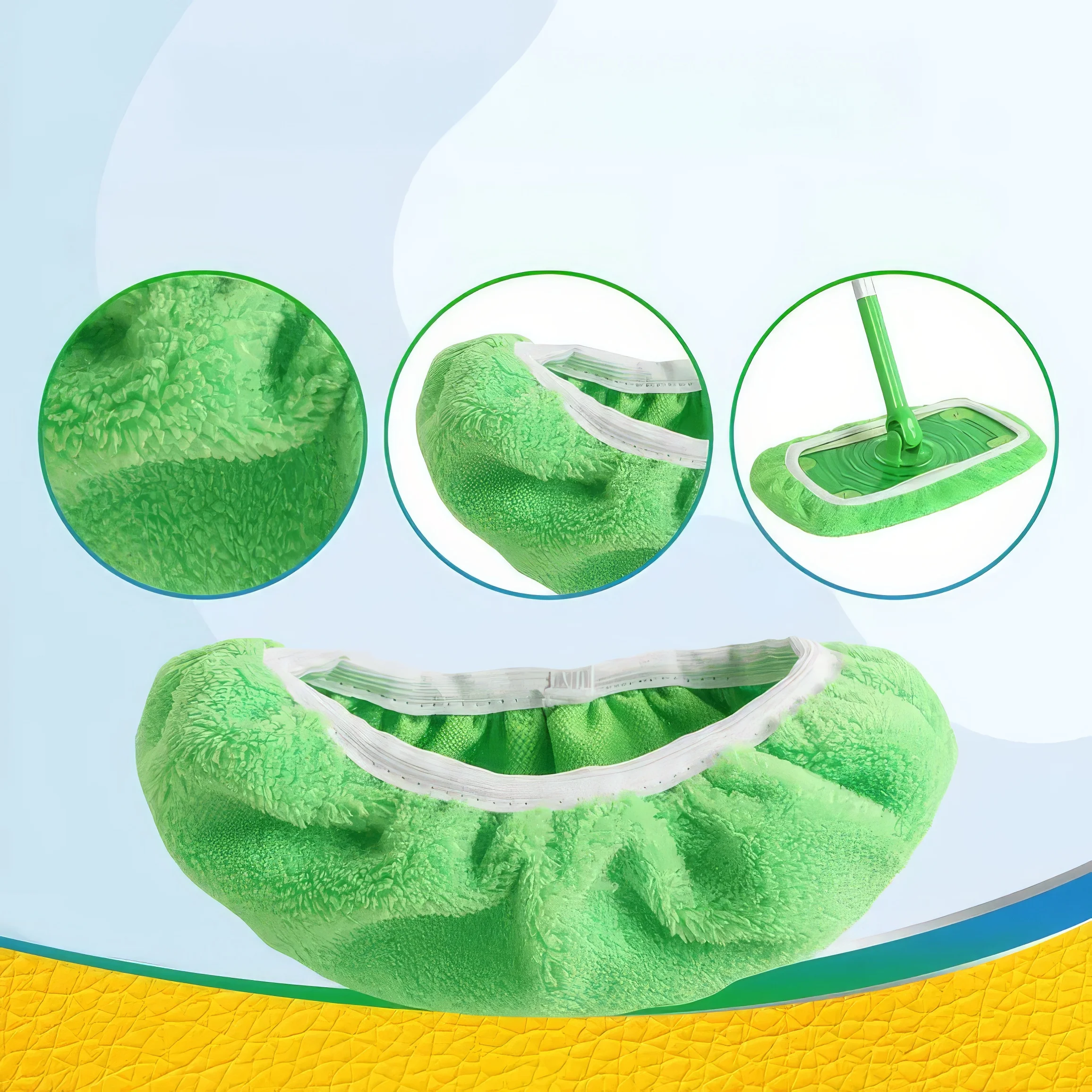 20 zielonych/szarych/białych nakładek do mopa, wygodne wkłady wymienne do czyszczenia domu, odpowiednie do użytku w domu i biurze.