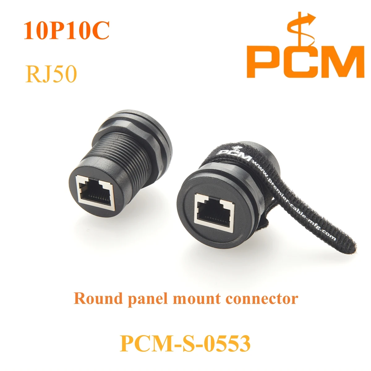 RJ50 Pass-through Round panel mount adapter,10P10C Cat 5E with Shielding Network gender change, for RJ50 male cable