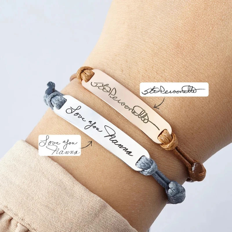 Handwriting Bracelet Leather For Women Signature Bracelet Handwritten Gift Memorial Gifts For Daughter Bracelet Remembrance