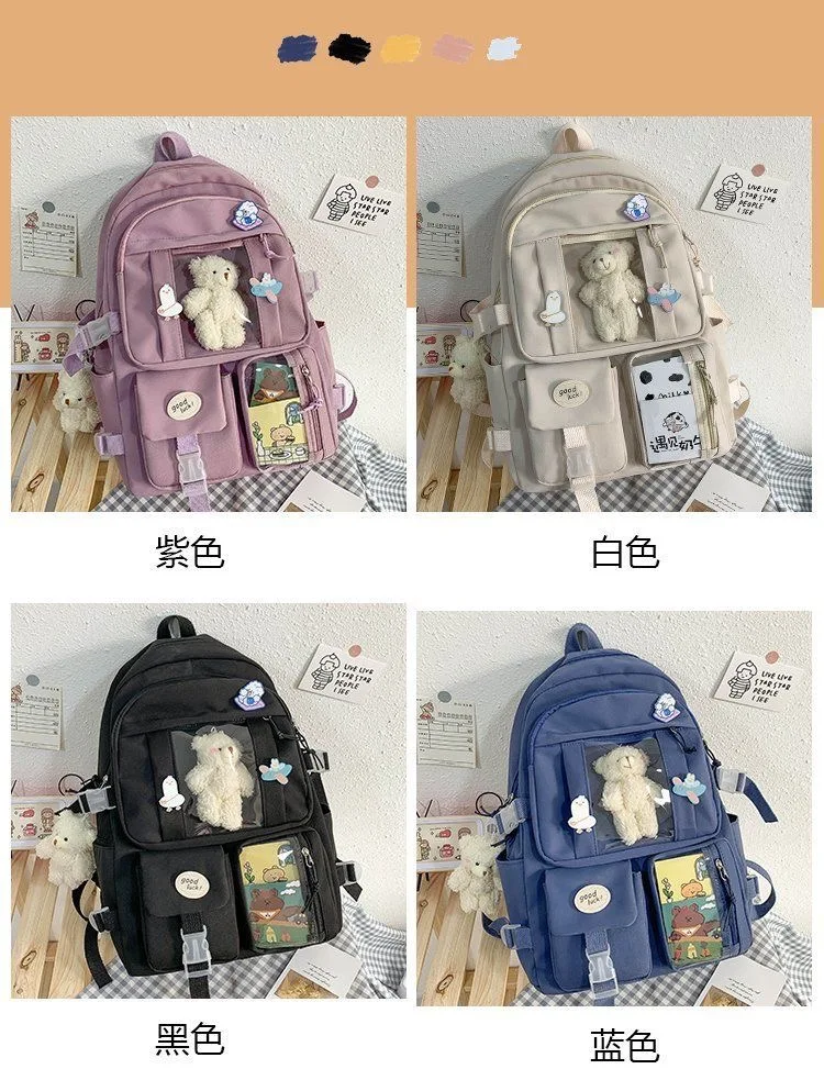 Japanese High School Girls Backpack School Bags For Teenage Girls Multi Pockets New Kawaii Backpack Women Harajuku Cute Mochil