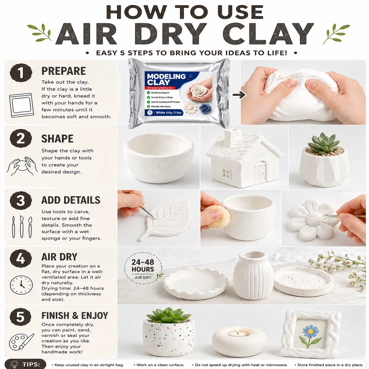 White Premium Air Dry Clay, ul - огляд і ціна Air Dry Clay