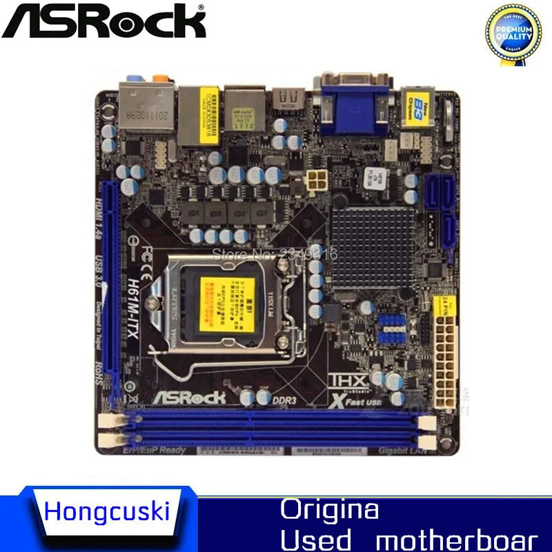 

Used MINI-ITX ITX HTPC H61i For ASRock H61M-ITX Desktop Board H61 Slot LGA1155 DDR3 Motherboard SATA2 USB2.0 Support I3 I5 I7