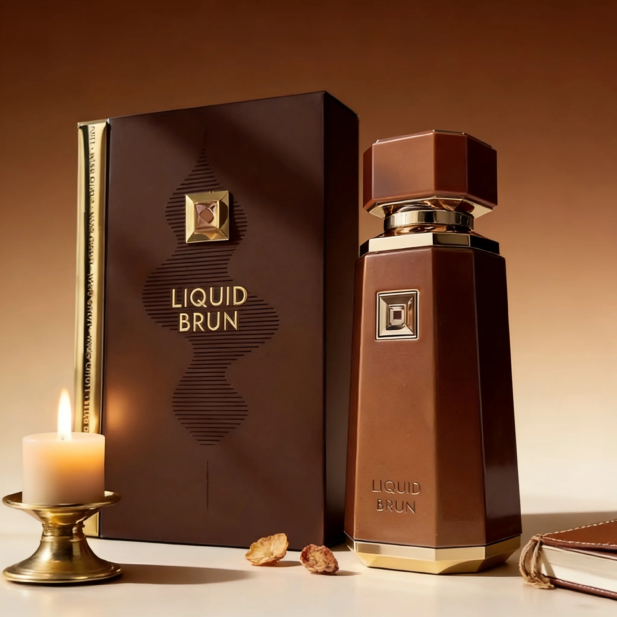 Eau de Parfum Liquid Brun 3.4oz, cadeau délicat idéal pour les dîners du soir, parfum riche et boisé au cacao