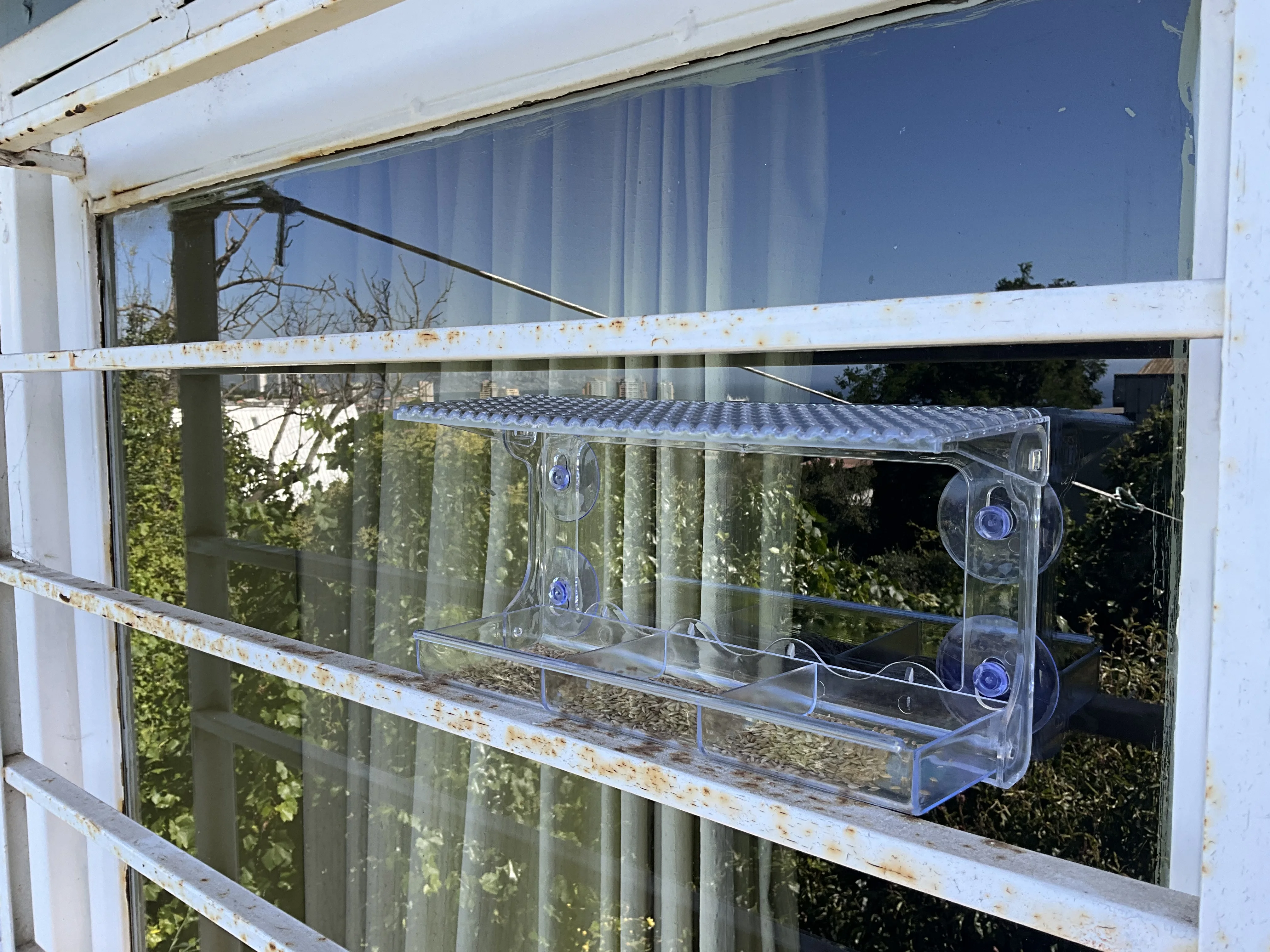 Window Bird Feeder for Outdoors, Clear Bird Feeders Window Mounted with Strong Suction Cups, Transparent Bird House Outside Wild photo review
