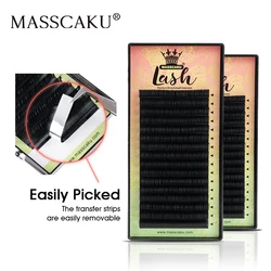 MASSCAKU All Size 1 tray 16 rows Soft Mater CD Eyelash Individual natural Mink Eyelash Extension Artificial Fake False Eyelashes