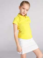 Letnie dziewczęce zawody golfowe zespół konkursowy dzieci topy ubrania z krótkim rękawem damskie T Shirt Polo dziecięce koszulki z krótkim rękawem Tee