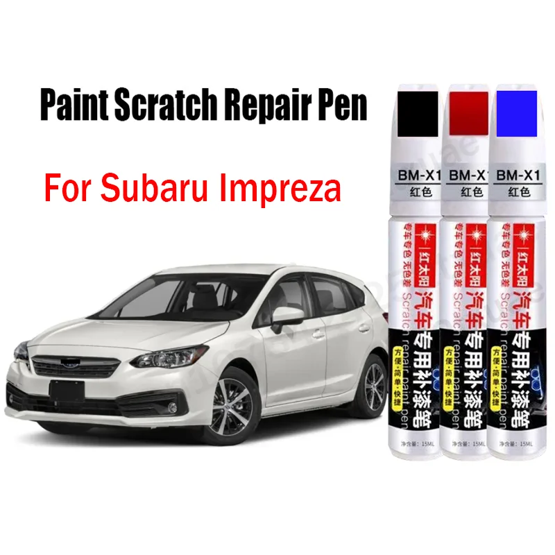 Caneta para reparo de arranhões de pintura de carro, para subaru impreza, removedor de caneta, acessórios de cuidados com a pintura, preto, branco, vermelho, azul, cinza