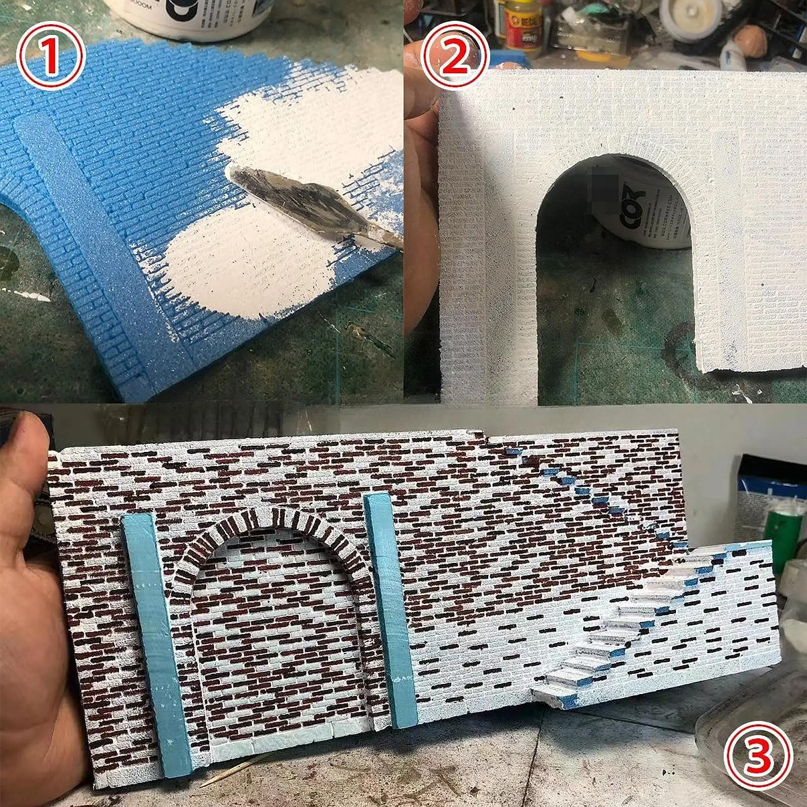 1/35 Openlucht Fabrieksgebouw Reparatie Gebouw Assemblagemodel Kit Zandtafel Scenario Platform Display Basis DIY Architectuur Speelgoed