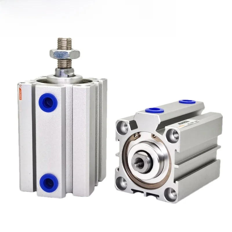 SDA16 20 25 32 40 50 63 80 100mm alésage cylindre d'air mince Compact 5-100mm course Double Action cylindre pneumatique en aluminium