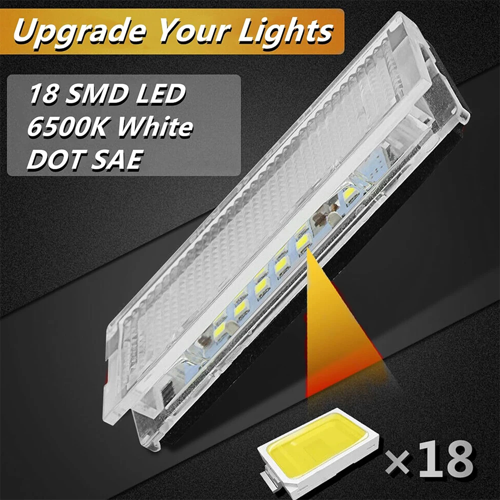 2Pcs 6500K 3528 SMD LED License Number Plate Lights White Canbus Error Free for BMW 3-series E46 1998-2005 3 4 5 Doors 12V