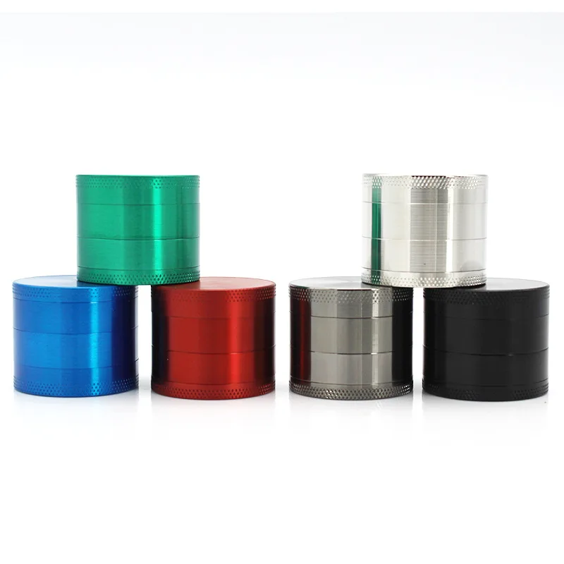 40mm Multicolor Zinc Alloy Smoke Herb Grinder Tobacco Spice Miller Crusher Shredder With Scraper 4 Parts Smoking Accessories