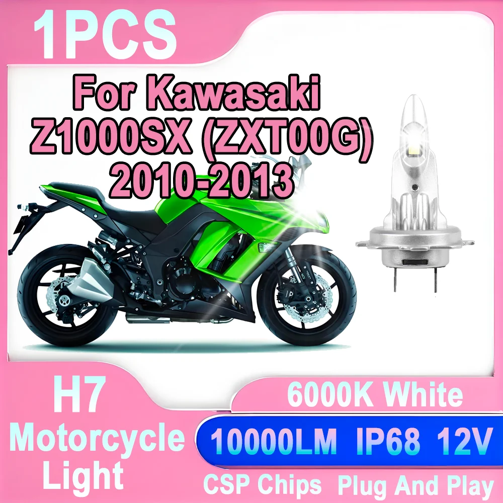

1PCS H7 10000LM Canbus Error Motorcycle Led Light Led Headlight Free 12V Plug And Play For Kawasaki Z1000SX (ZXT00G) 2010-2013