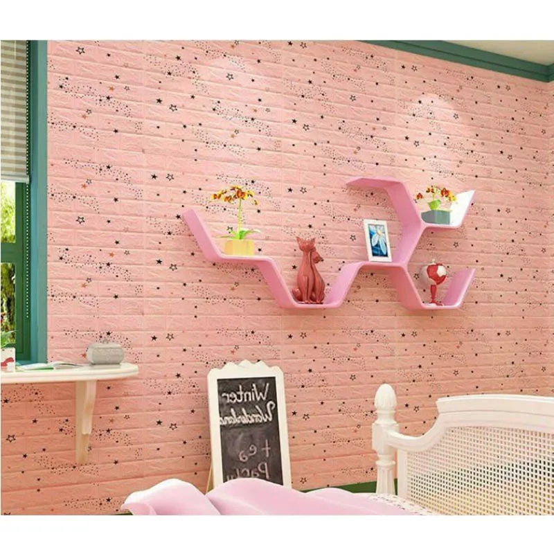 1Pcs 77*70cm 3D Wall Sticker Imitation Brick Bedroom Home Decoration Waterproof Self-Adhesive Wallpaper Living Room decoration