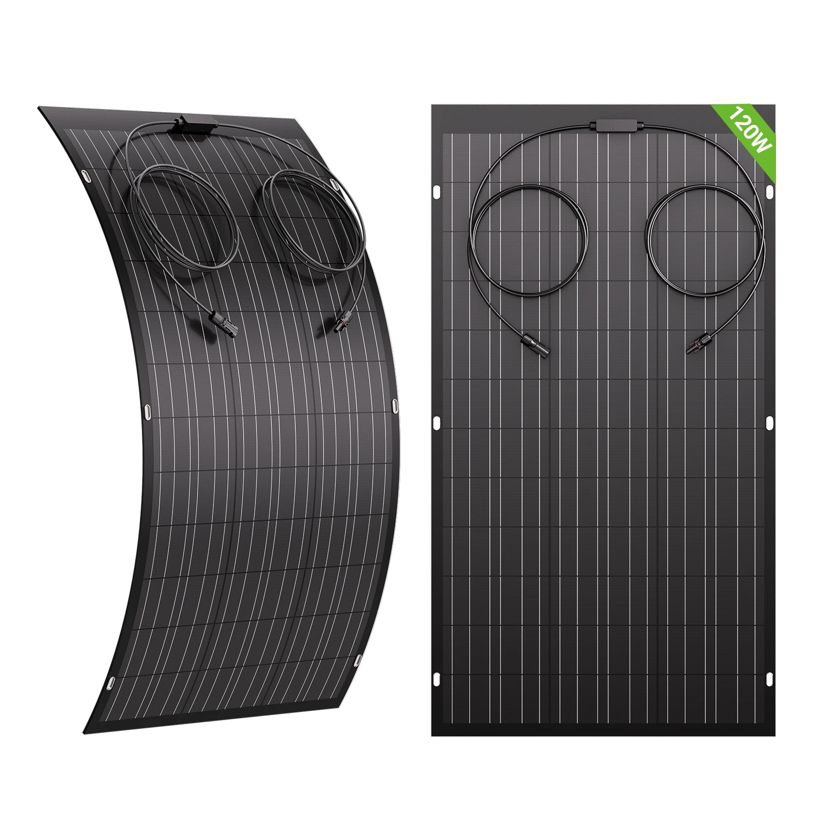 LIONSHEE 120W Flexibles Solarmodul (1/2/4 Stück), flexibles 12V-Solarmodul zum Laden von Batterien, IP67 wasserdichtes Photovoltaikmodul, netzunabhängiges Modul für Boote, Dächer, Wohnmobile, Camping,