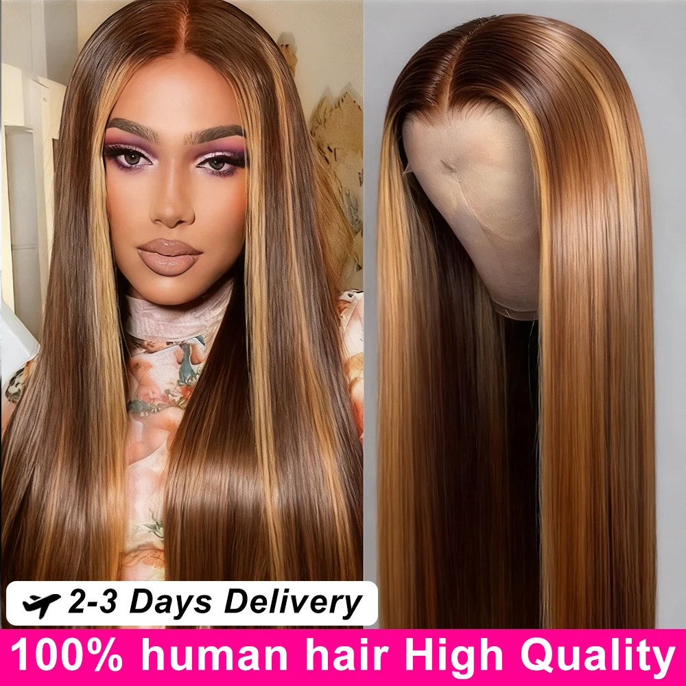 

4/27 Highlight 13x6 Lace Frontal Wigs Human Hair 13x6 Straight Colored Human Hair Wigs 30 40 Inch Highlight Wigs Human Hair Braz