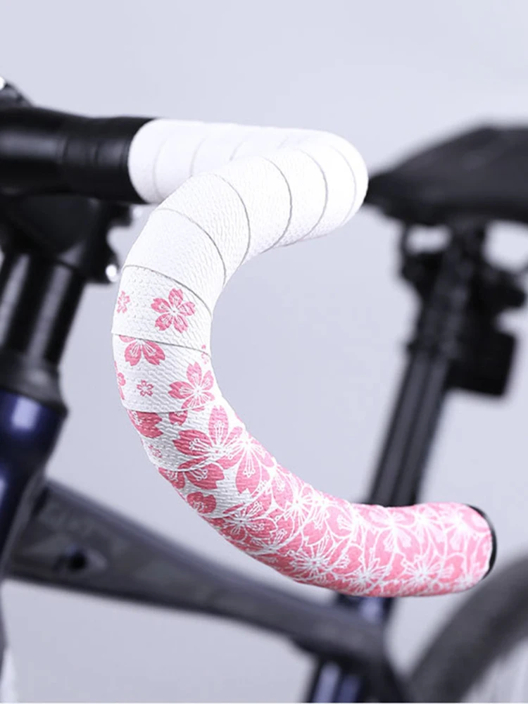 AliExpress NONE BUCKLOS Road Bike Handlebar Tape Sakura Pattern Bicycle Handlebar Tape Soft Speed Cycling Drop Bar Belt Gravel Bike Bar Strap