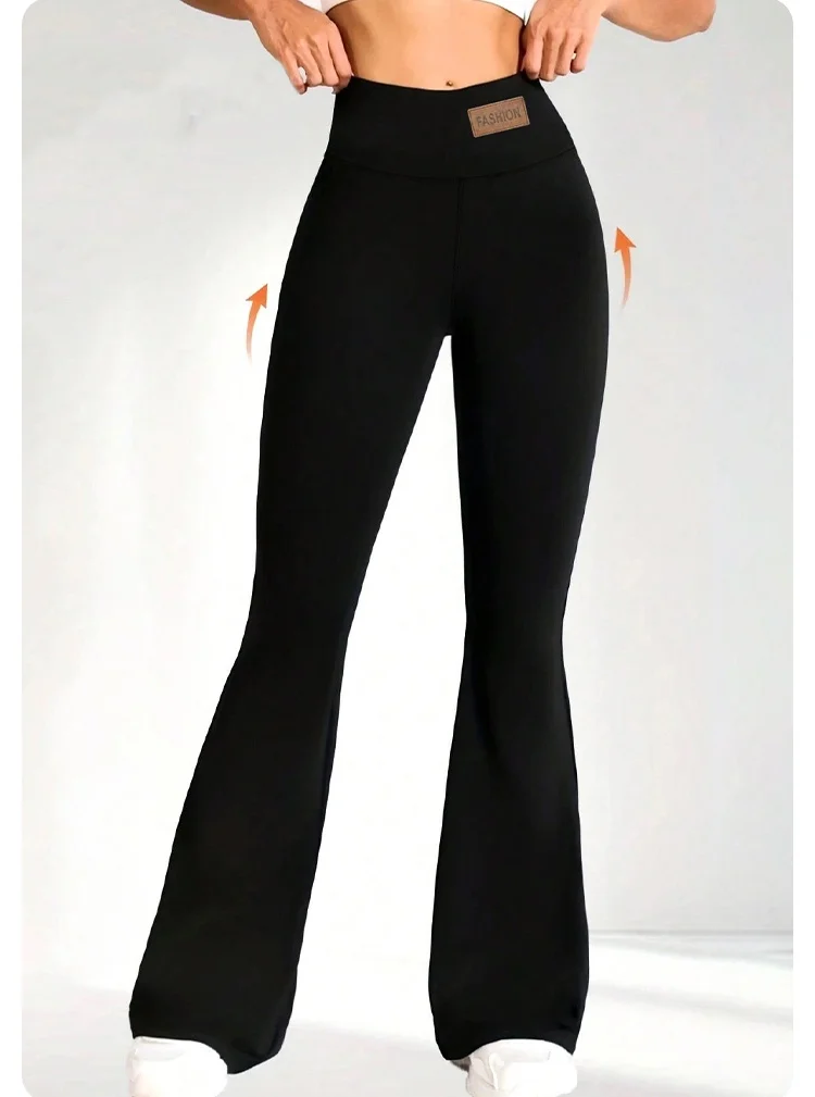 Women's spring Summer Leggings, high waisted flared pants, elegant black elastic slim fit Yoga pants, suitable for casual wear - view 3