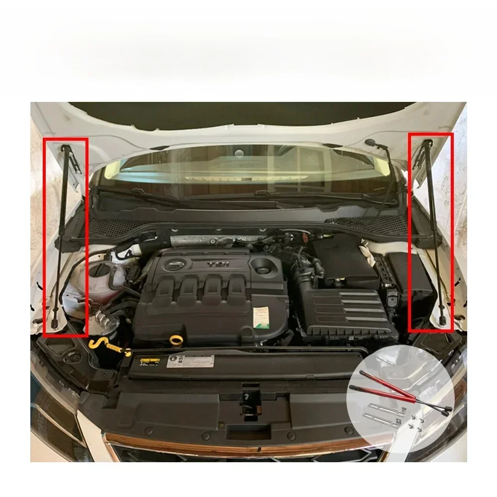 Klapa maski rozpórki dla SEAT Leon MK3 5F 2012-2020 wsporniki podnośników przednia maska klapa maski modyfikuj amortyzatory gazowe rozpórki Spring Shock No-Drill — zdjęcie 2