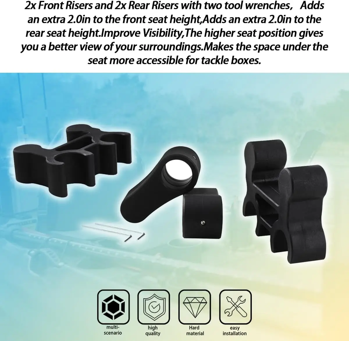 

2 Pcs Kayak Seat Risers Height Booster Adjustable Lifter Kit Marine Accessories Improve Comfort Visibility River Touring
