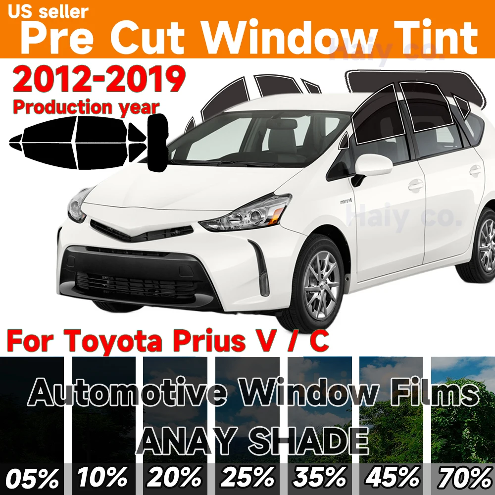 

Предварительно нарезанная тонировочная пленка для окон автомобиля Toyota Prius V/C 2012-2019, для всех сторон, блокирующая солнечные УФ-лучи, тепло и блики, двухслойная защитная пленка для окон, солнцезащитная.
