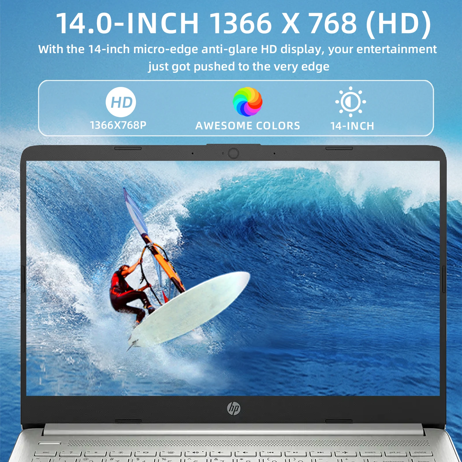 Portátil de negocios HP de 14", Intel Celeron N4120, 16 GB de RAM, almacenamiento de 384 GB (eMMC de 128 GB + tarjeta SD de 256 GB), 1 año de oficina 365